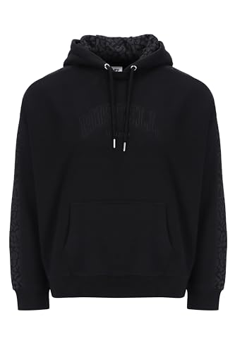 Russell Athletic A31302-IO-099 Jenna-Pull Over Hoody - Leopard Hood Lining Sweatshirt Damen Black Größe XS von Russell Athletic