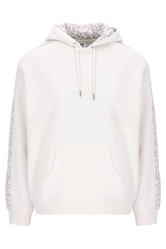 Russell Athletic A31302-W2-526 Jenna-Pull Over Hoody - Leopard Hood Lining Sweatshirt Damen Black Größe M von Russell Athletic