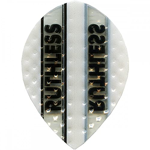 Ruthless Clear Panel Dart Flights | 100 Mikron Birne | Weiß 1 Pack von Ruthless