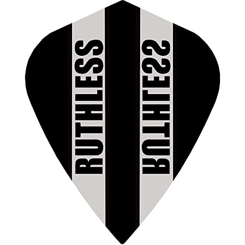 Ruthless RX Panel Dart Flights | extra stark 100 Mikron | klare Drachenform, schwarz, 3 Sets mit 3 Flights (3XF3537) von Ruthless