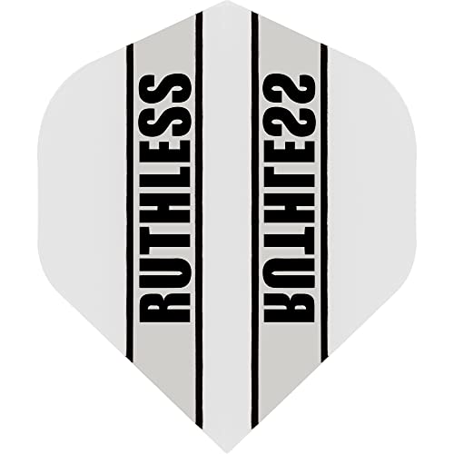 Ruthless Clear Panel Dart Flights | 100 Mikron Standard Nr. 2 | Weiß 10 Stück von Ruthless