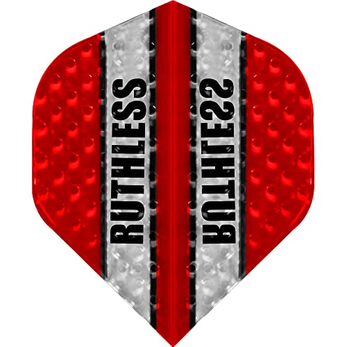 Ruthless RX Panel geprägter Dart-Flight | extra stark 100 Mikron | klare Standardform Nr. 2, rot, 5 Sets mit 3 Flights (5XF3577) von Ruthless