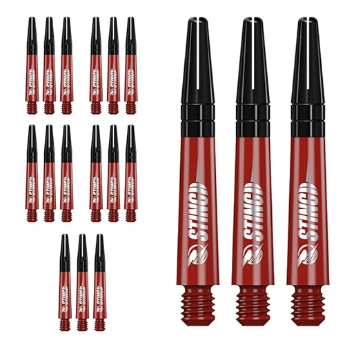Ruthless Sting 5XS1763 Dart-Schäfte aus Polycarbonat, solide, rot mit schwarzer Aluminiumoberfläche, kurz, 36 mm, 5 Sets mit 3 Schäften Ruthless Sting 5XS1763 Dart-Schäfte aus Polycarbonat, solide, rot mit schwarzer Aluminiumoberfläche, kurz, 36 mm, 5 Sets mit 3 Schäften von Ruthless