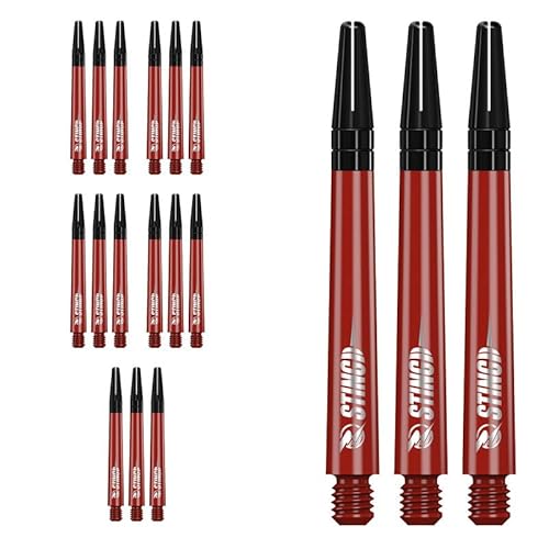 RUTHLESS Sting 5XS1766 Dart-Schäfte aus Polycarbonat, solides Rot mit schwarzer Aluminiumoberfläche, Größe M, 49 mm, 5 Sets mit 3 Schäften RUTHLESS Sting 5XS1766 Dart-Schäfte aus Polycarbonat, solides Rot mit schwarzer Aluminiumoberfläche, Größe M, 49 mm, 5 Sets mit 3 Schäften von RUTHLESS