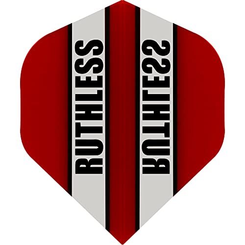 Ruthless Transparente Dart-Flights, 100 Mikrometer, Standard-Nr. 2, Rot, 1 Stück von Ruthless