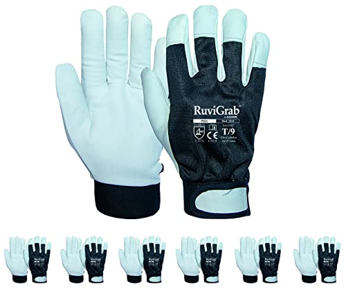 Ruvigrab - Arbeitshandschuh aus Rindsleder | belüfteter Rücken mit Klettverschluss | Gartenhandschuhe | Arbeitshandschuhe | Lederhandschuhe | Handschuhe für Damen und Herren Ruvigrab - Arbeitshandschuh aus Rindsleder | belüfteter Rücken mit Klettverschluss | Gartenhandschuhe | Arbeitshandschuhe | Lederhandschuhe | Handschuhe für Damen und Herren von Ruvigrab