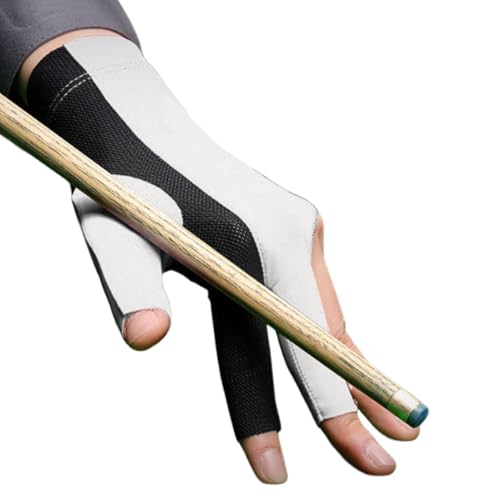 Ruwshuuk Billardhandschuhe, Poolhandschuh,3-Finger-Billard-Queue, atmungsaktiver Handschuh, rutschfest | Elastischer, schnell trocknender professioneller Billard-Queue-Handschuh, für Billard-Zubehör von Ruwshuuk