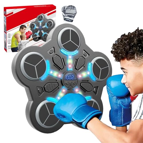 Ruwshuuk Intelligente Musik-Boxmaschine, Boxtrainer zur Wandmontage,Musik-Stanzmaschine mit Handschuhen Intelligente Boxmaschine - Leichter Boxtrainer zur Wandmontage, Boxziel für Boxer von Ruwshuuk