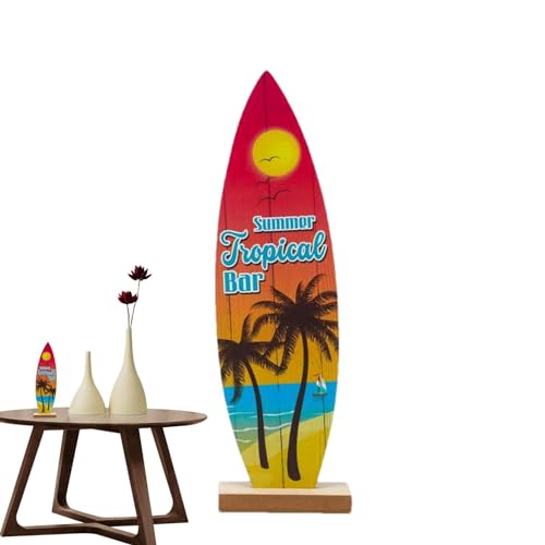 Ruwshuuk Surfbrett-Schild, Surfbrett-Mittelstücke für Tische - Sommerparty-Dekorationen | Holz-Surfbrett-Dekoration für die Wand, Surfbrett-Strandschilder, Tropische Bartisch-Mittelstücke für die von Ruwshuuk