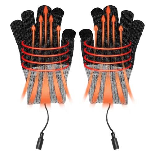 Ruwshuuk USB Beheizte Handschuhe | Schnell Erwärmende Elektrisch Beheizte Handschuhe | Gemütliche Handwärmende Fäustlinge, Outdoor Winterhandschuhe zum Gehen, Joggen, Skifahren von Ruwshuuk