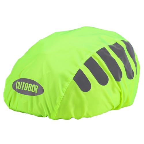 Helmüberzug, reflektierender Fahrradhelm-Regenüberzug, gut sichtbarer wasserdichter Fahrradhelmschutz, Schutzhelm-Regenkappe mit reflektierendem Streifen Helmüberzug, reflektierender Fahrradhelm-Regenüberzug, gut sichtbarer wasserdichter Fahrradhelmschutz, Schutzhelm-Regenkappe mit reflektierendem Streifen von Ruyeiig