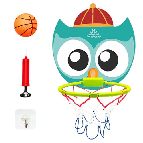 Ruyeiig Basketball -Hoop, Basketball -Tor Indoor,2 in 1 Basketballnetz Darts Spielwand für Kinder | Cartoontiere Spielzeug mit Haken, Luftpumpe von Ruyeiig