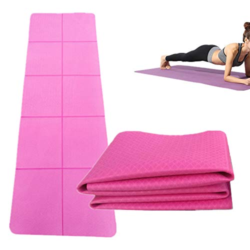 Jogamatte Trainingsmatte Gym Matt für zu Hause Trainingsmatten für das Heim-Fitnessstudio Übungsmatte dick Reise Yoga Matten rosered,0.4cm von Rysmliuhan Shop