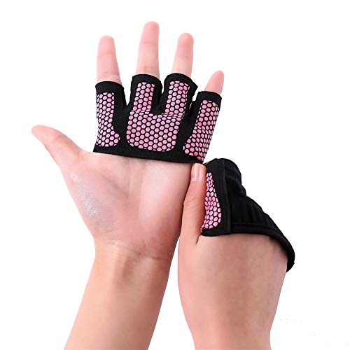 Rysmliuhan Shop Trainingshandschuhe Fitness Trainingshandschuhe Kraftsport Damen Turnhandschuhe für Frauen mit Handgelenkstütze Palm Protectors Gym pink,M von Rysmliuhan Shop