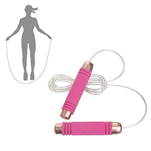 Springseil Kinder Sprungseil Erwachsener Springseil für Herren Speed Skipping Rope Fitness-Seil Springseil für Erwachsene Gewichtetes Springseil pink,170g von Rysmliuhan Shop