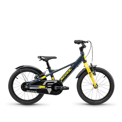 S'COOL XXlite EVO 1-Gang Fahrrad für Kinder ab 4 Jahre - 16 Zoll - mit Klingel - Leichter Aluminiumrahmen - in Dunkelgrau/Gelb S'COOL XXlite EVO 1-Gang Fahrrad für Kinder ab 4 Jahre - 16 Zoll - mit Klingel - Leichter Aluminiumrahmen - in Dunkelgrau/Gelb von S’COOL