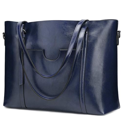S-ZONE Damen 3-Way Schultertasche Vintage Rindspalt Leder Shopper Große Mode Laptop Arbeitstasche Umhängetasche Handtasche Messenger Bag S-ZONE Damen 3-Way Schultertasche Vintage Rindspalt Leder Shopper Große Mode Laptop Arbeitstasche Umhängetasche Handtasche Messenger Bag von S-ZONE