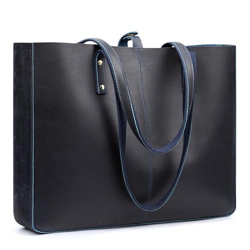 S-ZONE Damen Handtasche Vintage Crazy Horse Leder Große Shopper Tote Bag Schultertasche Arbeitstasche Datingstasche S-ZONE Damen Handtasche Vintage Crazy Horse Leder Große Shopper Tote Bag Schultertasche Arbeitstasche Datingstasche von S-ZONE