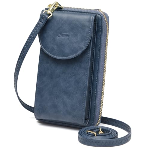 S-ZONE Damen Handy-Umhängetasche PU Leder RFID Blockierung Handytasche Geldbörse mit Kartenfächer Verstellbar Abnehmbar Schultergurt Passt Handy unter 6,5" S-ZONE Damen Handy-Umhängetasche PU Leder RFID Blockierung Handytasche Geldbörse mit Kartenfächer Verstellbar Abnehmbar Schultergurt Passt Handy unter 6,5" von S-ZONE