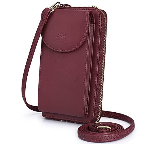 S-ZONE Damen Handy-Umhängetasche PU Leder RFID Blockierung Handytasche Geldbörse mit Kartenfächer Verstellbar Abnehmbar Schultergurt Passt Handy unter 6,5" S-ZONE Damen Handy-Umhängetasche PU Leder RFID Blockierung Handytasche Geldbörse mit Kartenfächer Verstellbar Abnehmbar Schultergurt Passt Handy unter 6,5" von S-ZONE