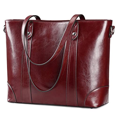 S-ZONE Damen Schultertasche 15,6 Inch Laptoptasche Große Leder Shopper Arbeitstasche Umhängetasche Handtasche mit Gepolstertem Laptopfach S-ZONE Damen Schultertasche 15,6 Inch Laptoptasche Große Leder Shopper Arbeitstasche Umhängetasche Handtasche mit Gepolstertem Laptopfach von S-ZONE