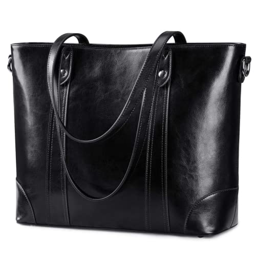 S-ZONE Damen Schultertasche 15,6 Inch Laptoptasche Große Leder Shopper Arbeitstasche Umhängetasche Handtasche mit Gepolstertem Laptopfach S-ZONE Damen Schultertasche 15,6 Inch Laptoptasche Große Leder Shopper Arbeitstasche Umhängetasche Handtasche mit Gepolstertem Laptopfach von S-ZONE
