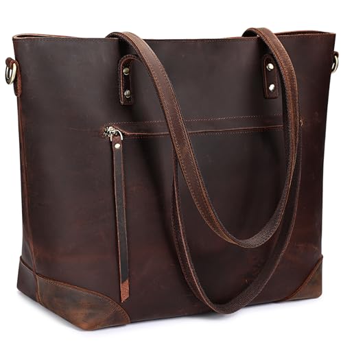 S-ZONE Damen Schultertasche Vintage 3-Wege Echtleder Laptoptasche Reisetasche Arbeitstasche Geldbörse Handtasche Messenger Bag S-ZONE Damen Schultertasche Vintage 3-Wege Echtleder Laptoptasche Reisetasche Arbeitstasche Geldbörse Handtasche Messenger Bag von S-ZONE