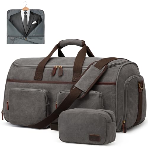 S-ZONE Unisex 3-in-1 Umwandelbarer Kleidersack Canvas Kleidertasche Anzugtasche Carry On Garment Bag mit Kulturbeutel für Reisen Kurzurlaub Geschäftsreisen Aufbewahrung S-ZONE Unisex 3-in-1 Umwandelbarer Kleidersack Canvas Kleidertasche Anzugtasche Carry On Garment Bag mit Kulturbeutel für Reisen Kurzurlaub Geschäftsreisen Aufbewahrung von S-ZONE