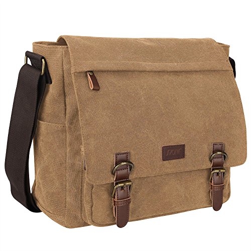 S-ZONE Herren Umhängetasche 15,6 Inch Große Vintage Canvas Messenger Bag Aktenktasche Schultertasche Bürotasche Kuriertasche Arbeitstasche S-ZONE Herren Umhängetasche 15,6 Inch Große Vintage Canvas Messenger Bag Aktenktasche Schultertasche Bürotasche Kuriertasche Arbeitstasche von S-ZONE