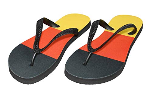 S.B.J - Sportland Flip Flops Deutschland, Schuhe mit Deutschland Flagge - Fahne/Slipper Badeschuhe mit Deutschland Flagge - FahneFlip-Flop Badelatschen Badeschlappen Sandale Zehentrenner, Gr. 30-34 von S.B.J - Sportland