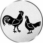 S.B.J - Sportland Pokal/Medaille Emblem, Motiv Hühner, Durchmesser 50 mm, Silber von S.B.J - Sportland