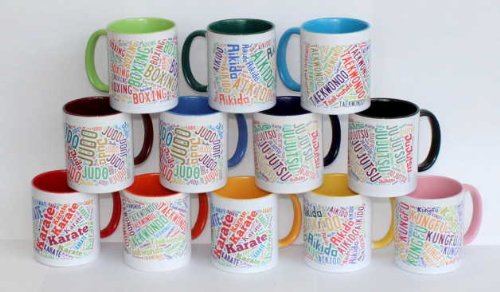 S.B.J - Sportland hochwertige Premium Keramik Tasse mit Taekwondo Text, Henkel und Innenseite sind in Farbe dunkelrot S.B.J - Sportland hochwertige Premium Keramik Tasse mit Taekwondo Text, Henkel und Innenseite sind in Farbe dunkelrot von S.B.J - Sportland