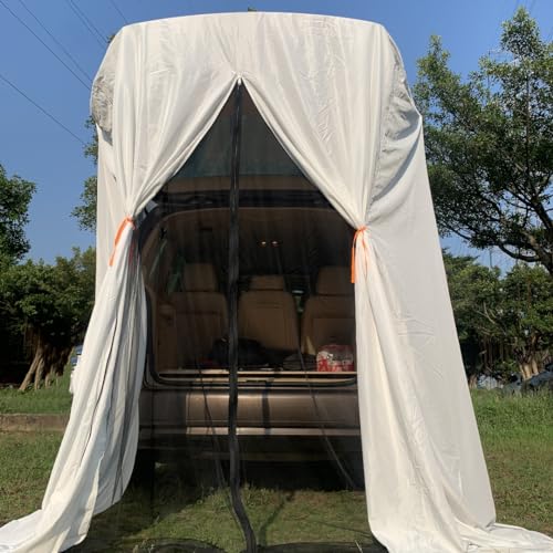 SUV Zelt Van Camping Nomadic Camper Schlafen Duschen oder Wechseln der Kleidung im Fahrzeug wasserabweisend und leicht tragbare Tasche aufgebaut Größe: L x B x H: 148 x 148 x 230 cm (weiß) von SA&MC