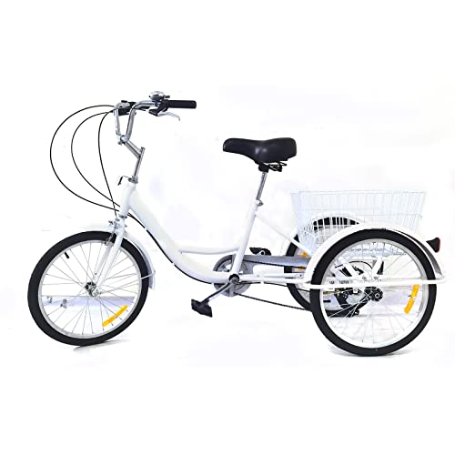 SABUIDDS 20 Zoll Dreirad für Erwachsene Senioren 8 Gang Erwachsene Dreirad mit Einkaufskorb Klappdreirad 3 Räder Fahrrad Cruise Bikes City Tricycle für Outdoor Sports Shopping Weiß SABUIDDS 20 Zoll Dreirad für Erwachsene Senioren 8 Gang Erwachsene Dreirad mit Einkaufskorb Klappdreirad 3 Räder Fahrrad Cruise Bikes City Tricycle für Outdoor Sports Shopping Weiß von SABUIDDS