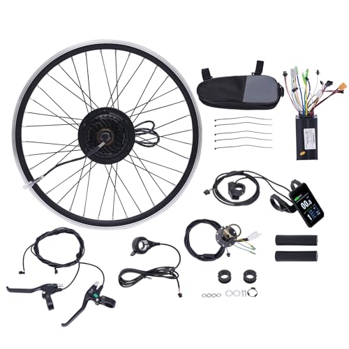 SABUIDDS 24 Zoll 36V 500W Ebike Hinterrad Umbausatz Kit E-Bike Nachrüstsatz DIY E-Bike LCD Display Electric Bicycle Umbausatz für 24" V-Brake Scheibenbremse Hinterrad Bike(für HL Plus 36V 13Ah Akku) von SABUIDDS