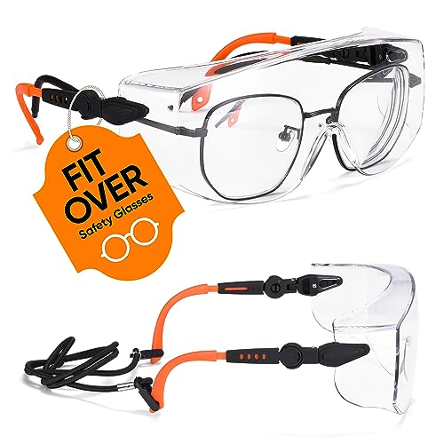 SAFEYEAR Schutzbrille für Brillenträger-SG009,Ausgestattet mit Anti-Kratzer und Anti-Fog Linsen UV400-Schutz,CE EN166-Zertifizierung,Mit Seitenschutz, umlaufender Brille, verstellbaren Brillenbeinen SAFEYEAR Schutzbrille für Brillenträger-SG009,Ausgestattet mit Anti-Kratzer und Anti-Fog Linsen UV400-Schutz,CE EN166-Zertifizierung,Mit Seitenschutz, umlaufender Brille, verstellbaren Brillenbeinen von SAFEYEAR