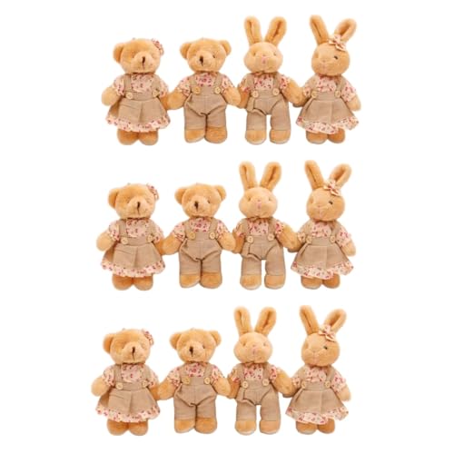 SAFIGLE 12 STK Puppe Schlüsselanhänger gefüllte Hasen exquisiter Anhänger schlüsselanhänger Kinder schlüsselanhänger für Kinder Zubehör für Schlüsselanhänger Puppendekor PP Baumwolle Khaki von SAFIGLE