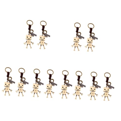 SAFIGLE 12 STK Schlüsselanhänger Ideas Geschenkeidee Key Holder schlusselanhanger Key Chains Keychain Wallet-Schlüssel Roboter-Taschenanhänger Schlüsselringe Schlüsselbund Rindsleder von SAFIGLE