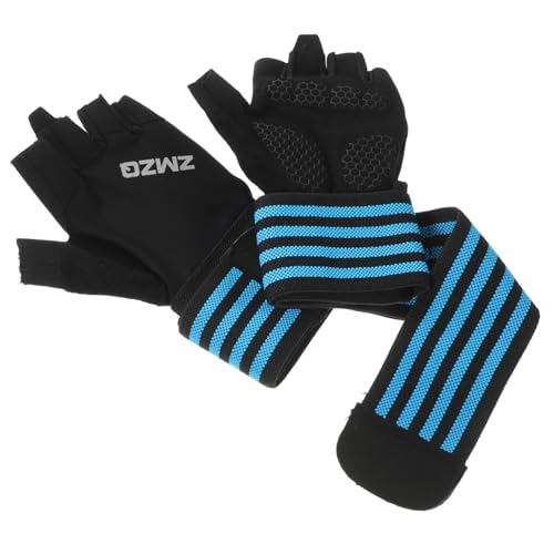 SAFIGLE 2 Paar Halbfinger-Handschuhe Fahrradhandschuhe Für Den Sommer Rennradhandschuhe Turnhandschuhe Karpaltunnel-handschuh Unisex-halbfingerhandschuhe Blue Gestricktes Armband von SAFIGLE