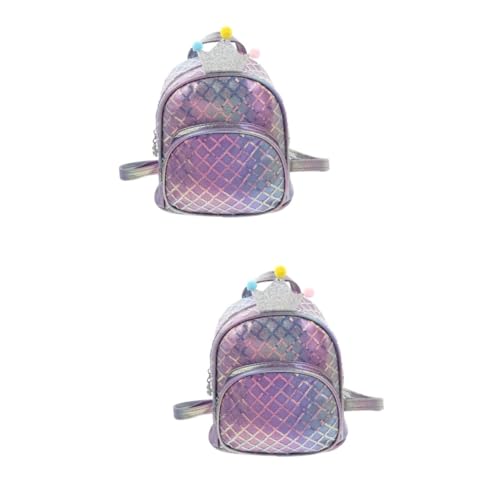 SAFIGLE 2 STK Kinderrucksack EIN Schulterrucksack Kindergartentasche Rucksäcke Für Mädchen Rucksack Für Kinder Tragetasche Für Bücher Rucksack Für Mädchen Schulrucksack PVC Violett von SAFIGLE