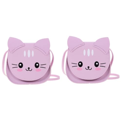 SAFIGLE 2St Cartoon-Kätzchen-Umhängetasche Geldbörsen für Jugendliche Mädchen Umhängetasche süß Mini Cartoon Katzen Crossbody Tasche Katzen Geldbörse Schwarze Handtasche Kosmetiktasche Pu von SAFIGLE