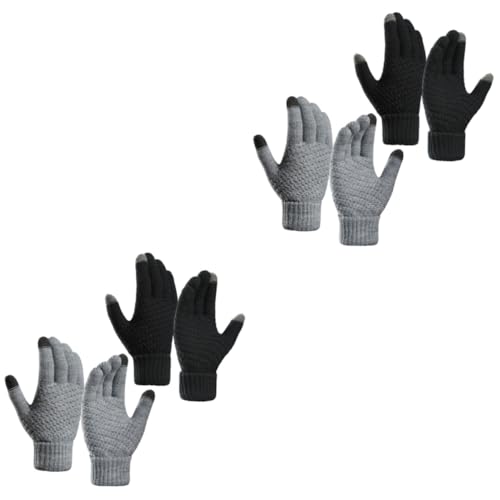 SAFIGLE 4 Paare Handschuhe Handwärmer für den Außenbereich thermohandschuh Thermal Gloves Stulpen Stricken winterhandschuh Men Gloves handmuffs fäustel Touchscreen Gloves Kaschmirimitat von SAFIGLE