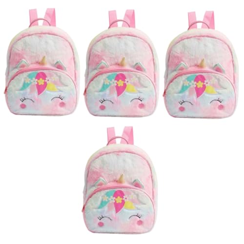 SAFIGLE 4 Stück Plüsch Rucksack Kleiner Einhornrucksack Plüsch-Einhorn-Rucksack Cartoon-Einhorn-Rucksack Süßer Einhorn Rucksack Einhornrucksack Für Mädchen Kleiner Rucksack Süßer Rucksack von SAFIGLE