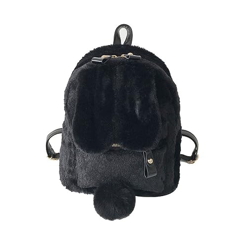 SAFIGLE Rucksack Schwarze Rucksäcke Taschen Mini schultüte Schulranzen рюкзаки школьные Schultasche umhängetasche aufbewahrungstüten Mädchen Umhängetasche Plüsch-Büchertasche Black von SAFIGLE