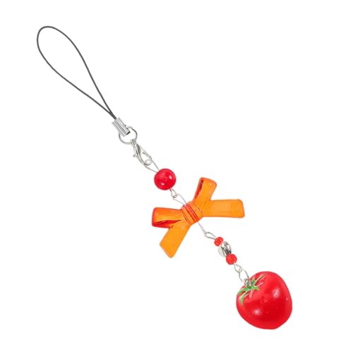 SAFIGLE Tomate Handyanhänger Handy Ästhetische Charms Kawaii Schleife Handyhülle Kette Lanyard Für Frauen Mädchen Handytasche Schlüsselanhänger Kamera Anhänger von SAFIGLE