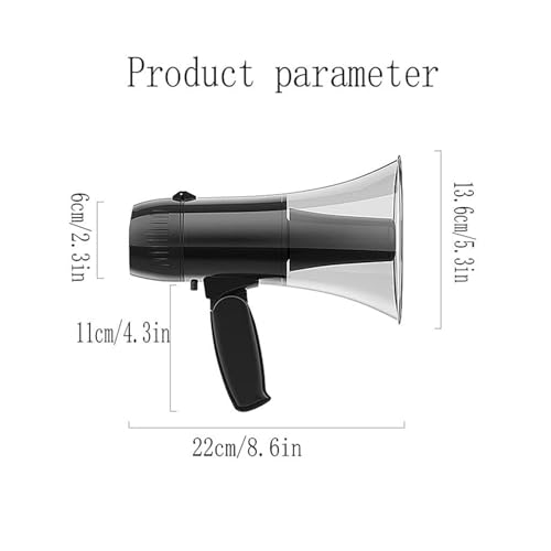 SAGELSHN Megafon Megaphon Tragbarer Megaphon-Lautsprecher Bullhorn USB-Lautsprecher Sprachverstärker Mit Eingebauter Sirene Megafon für Demonstrationen von SAGELSHN