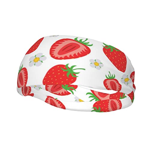 Erdbeer-Sport-Stirnband, Herren und Damen, schweißabsorbierend, atmungsaktiv, elastisch, geeignet für Tanzen, Laufen, Radfahren, Yoga von SAINV
