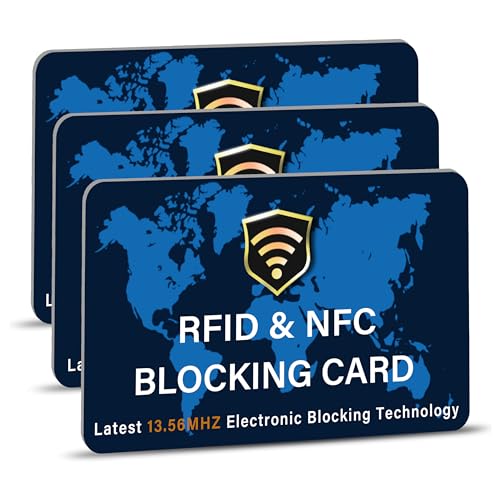 SaiTech IT RFID-blockierende Karte, NFC, kontaktlose Debit-/Kreditkarte, Geldautomaten, Reisepassschutz, ideal für Männer und Frauen, schlank, mit Weltkarten-Design, passt perfekt in die Brieftasche, von SAITECH IT