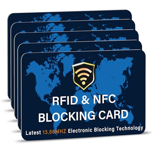 SaiTech IT RFID-blockierende Karte, NFC, kontaktlose Debit-/Kreditkarte, Geldautomaten, Reisepassschutz, ideal für Männer und Frauen, schlank, mit Weltkarten-Design, passt perfekt in die Brieftasche, von SAITECH IT