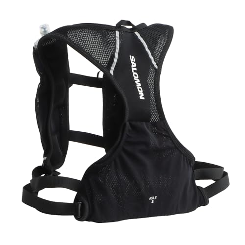 Salomon Agile 2 Unisex Hydrationsweste Trail running Wandern MTB, Platz für das Wichtigste, Reflektierende Details, Bewegungskomfort, Schwarz Salomon Agile 2 Unisex Hydrationsweste Trail running Wandern MTB, Platz für das Wichtigste, Reflektierende Details, Bewegungskomfort, Schwarz von Salomon